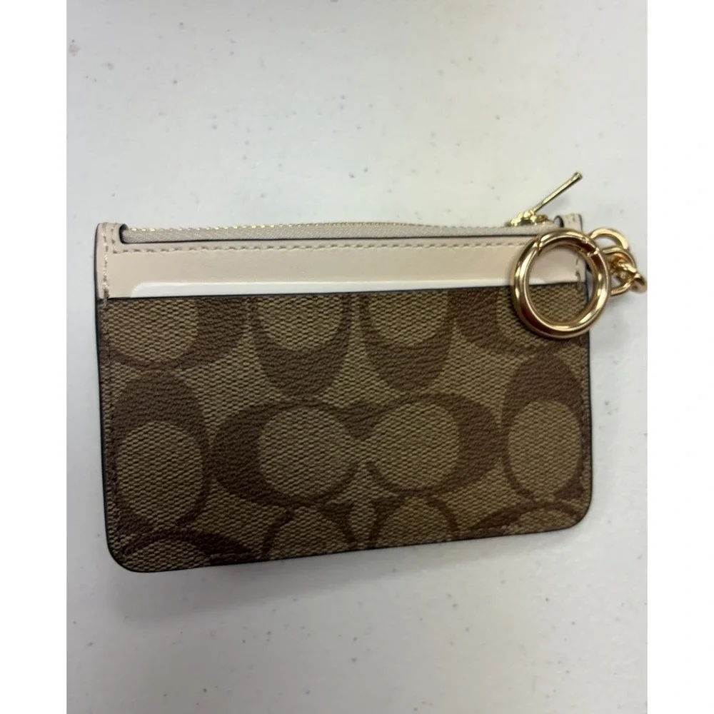 New COACH Signature Wallet & Card Case Set Authentic Key ring  NWOT